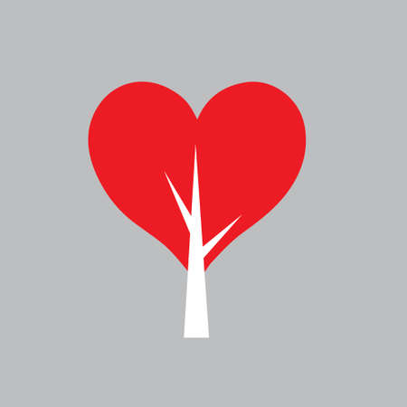 Red Vector Love Heart treeのイラスト素材
