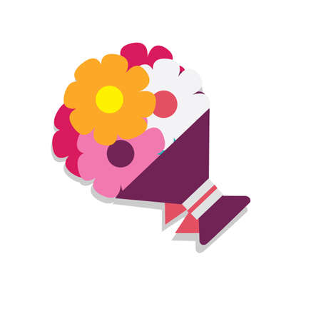 flower bouquet flat iconのイラスト素材