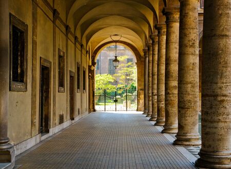 Inner cloister of an ancient palace in Romeの写真素材