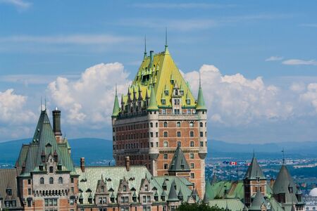 Chateau Frontenac, best known landmark of Quebec, Canadaの写真素材