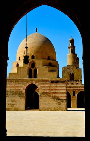 View of Ibn Tulum mosque in Cairo, Egyptの写真素材