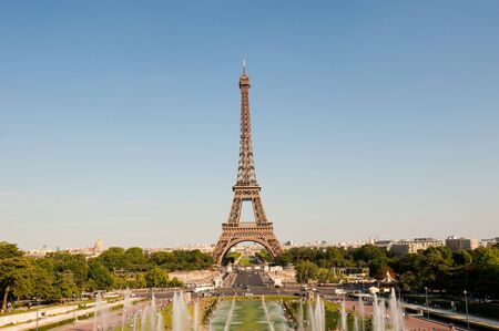 Eiffel tower viewed from Trocadero, in Paris