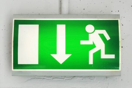 Exit or emergency exit signの写真素材