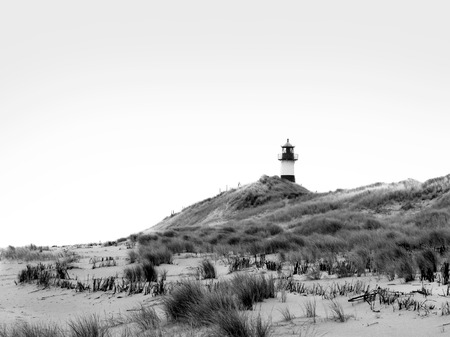Lighthouse on the beach of Sylt, Germanyの写真素材