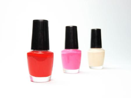 nail polish, isolated on white and gray backgroundの写真素材