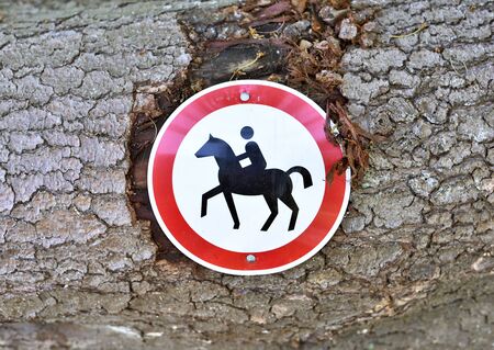No trespassing, horseriding sign.の写真素材