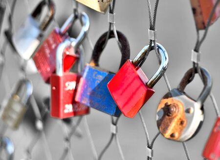 padlock on a fence, love symbols