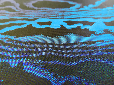 Blue animal print textileの写真素材