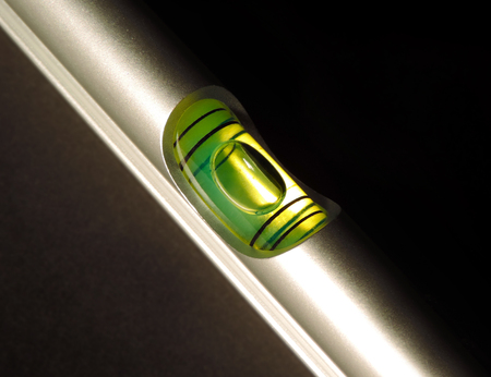 Aluminum level, isolated on black background
