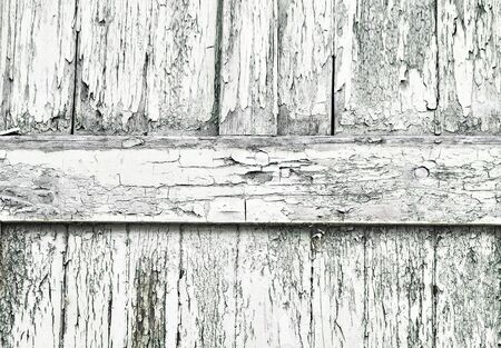 Wooden planks background, Wooden wall or floor background or wood texture with copy space. White, peeling wood texture.の写真素材