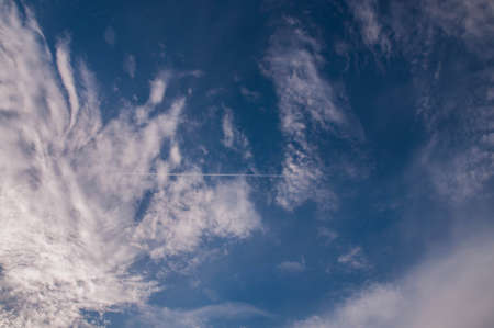 cirrus clouds in the blue sky.の写真素材