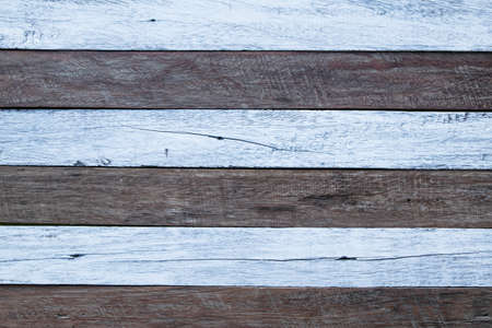 Old wooden floor arranged in black and white horizontal.の写真素材