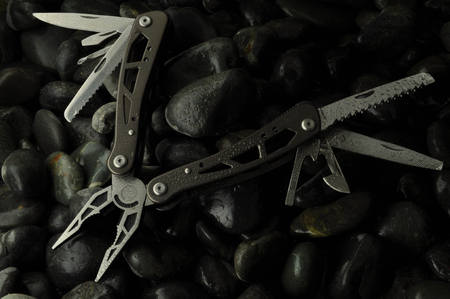 multi tool on rockの写真素材