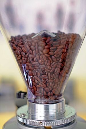 Coffee Beans on cofee grinderの写真素材
