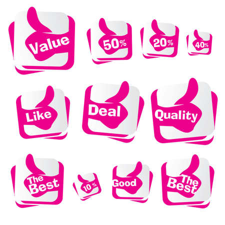 Thumbs Up Labels Tagsのイラスト素材