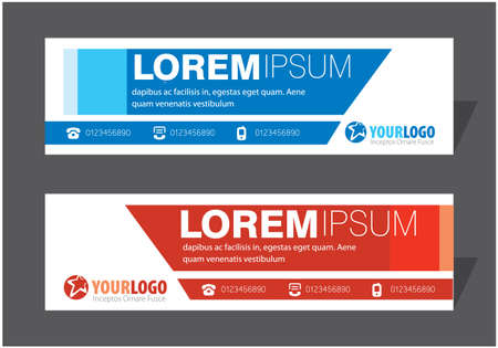 Horizontal Banner Design Template with elementsのイラスト素材