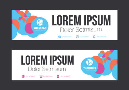 Creative Banner Templates with elementsのイラスト素材