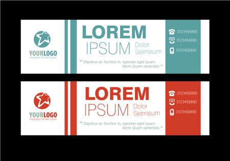 Horizontal Banner Design Template with elementsのイラスト素材