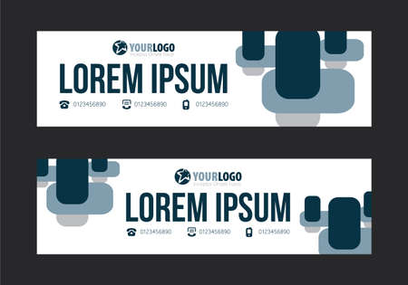 Horizontal Banner Design Template with elementsのイラスト素材