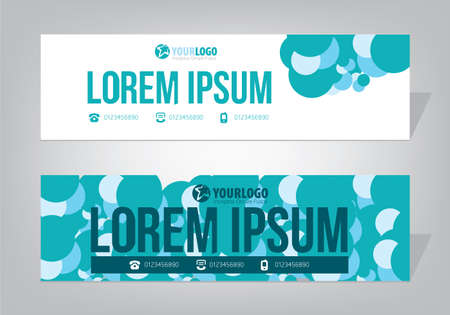 Horizontal Banner Design Template with elementsのイラスト素材