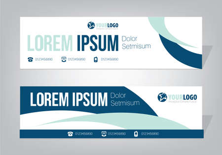Horizontal Banner Design Template with elementsのイラスト素材