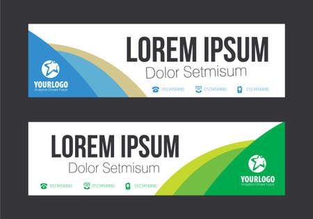 Horizontal Banner Design Template with elementsのイラスト素材