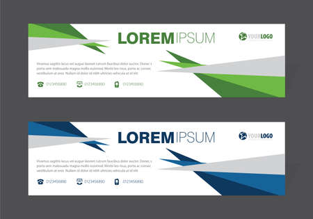 Horizontal Banner Design Template with elementsのイラスト素材