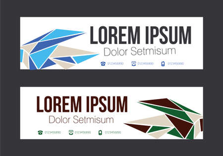 Horizontal Banner Design Template with elementsのイラスト素材