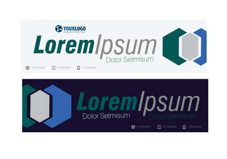 Horizontal Banner Design Template with elementsのイラスト素材