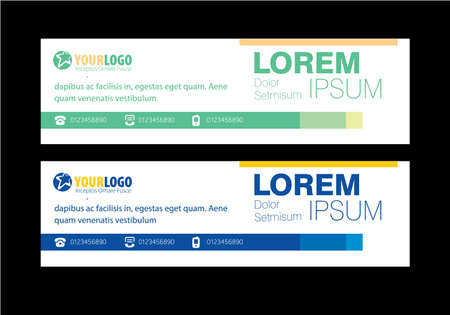 Horizontal Banner Design Template with elementsのイラスト素材