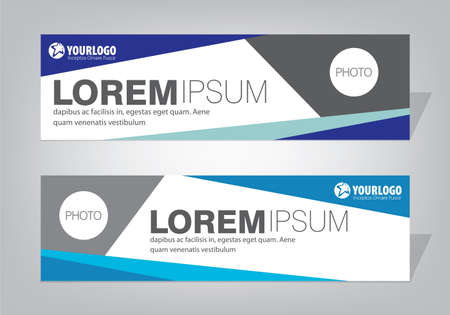 Horizontal Banner Design Template with elementsのイラスト素材