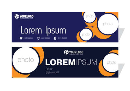 Horizontal Banner Design with elementsのイラスト素材