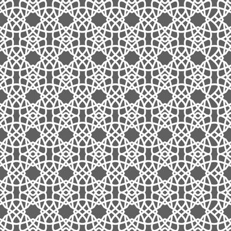 Vintage Islamic repeating pattern background black and white.のイラスト素材