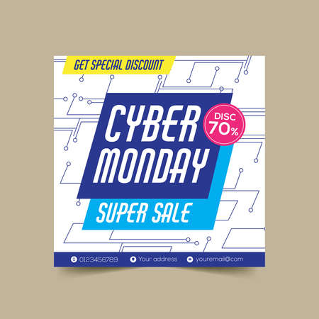 Cyber Monday banner square design templateのイラスト素材