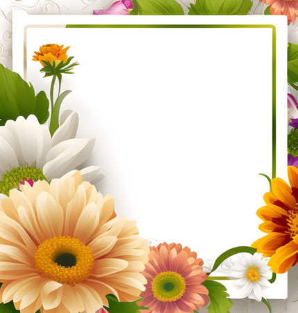 space frame for text with floral elements. background for greeting card, generative aiの素材