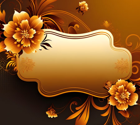 space frame for text with floral elements. background for greeting card, generative aiの素材