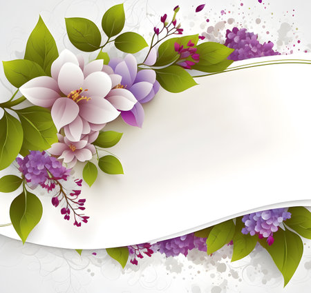 space frame for text with floral elements. background for greeting card, generative aiの素材