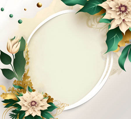 space frame for text with floral elements. background for greeting card, generative aiの素材