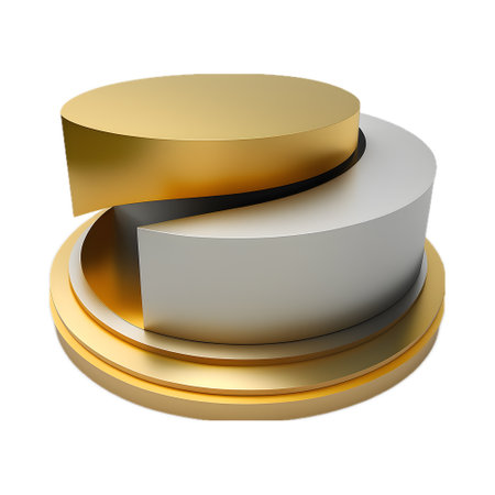 white and gold podium with modern shape. Realistic marble scene. podium pedestal for product presentation. Advertising, marketing. etc. generate aiの素材