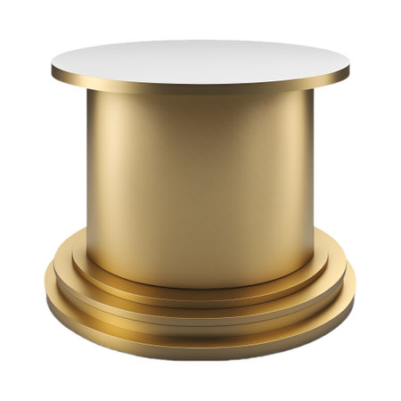 white and gold podium with modern shape. Realistic marble scene. podium pedestal for product presentation. Advertising, marketing. etc. generate aiの素材