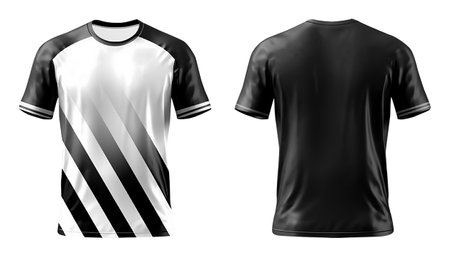 white and black sports jersey mockup, front and back view, generative aiの素材