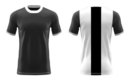white and black sports jersey mockup, front and back view, generative aiの素材