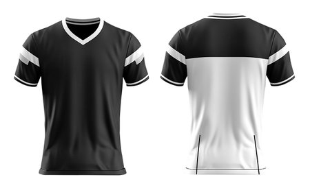 white and black sports jersey mockup, front and back view, generative aiの素材