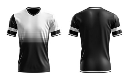 white and black sports jersey mockup, front and back view, generative aiの素材