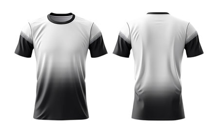 white and black sports jersey mockup, front and back view, generative aiの素材