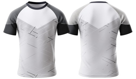 white and black sports jersey mockup, front and back view, generative aiの素材