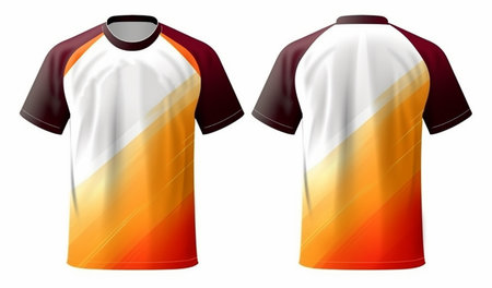 sports shirt mockup, front and back view, generative aiの素材