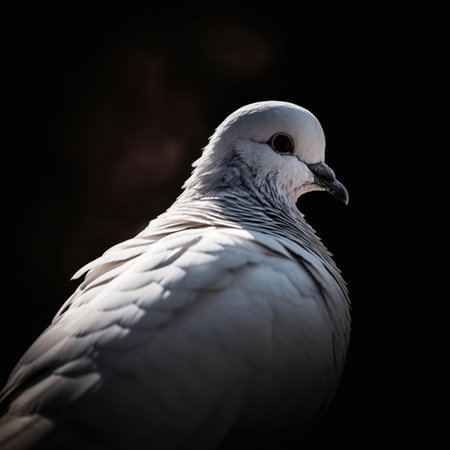Detailed portrait of a white dove's head, generate aiの素材