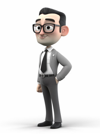 character style of a businessman, dressed neatly, generate aiの素材