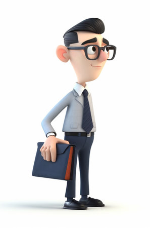 character style of a businessman, dressed neatly, generate aiの素材
